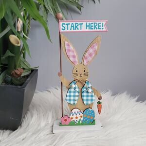 Spring Easter Bunny Start Here Decor
